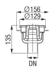 Corp sifon Kessel, Classic, SYSTEM 100, cu evacuare verticala Ø75